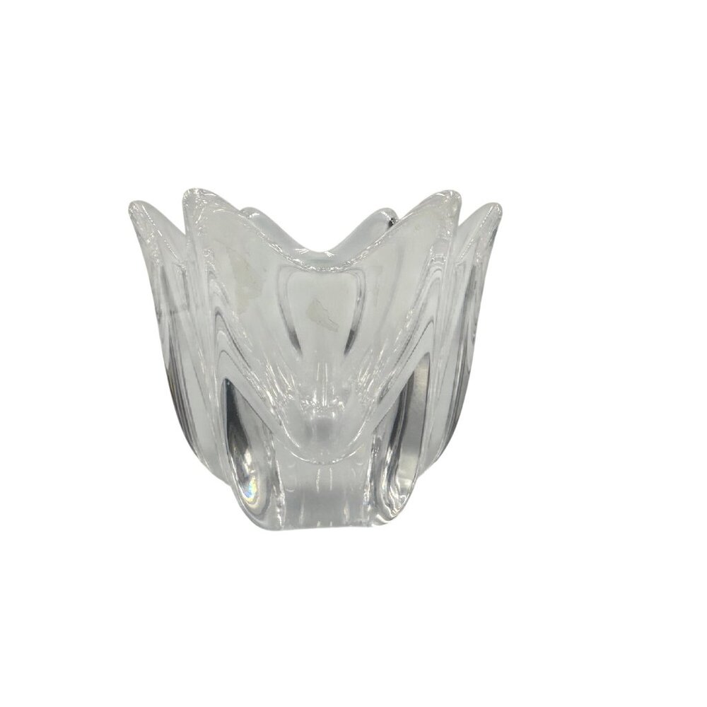 Orrefors Belle Tulip Crystal Bowl By Jan Johansson Swedish Heavy Glass Vintage